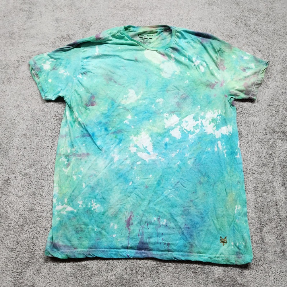 Zoo‎ York Mens T Shirt Crewneck Paint Blue Size XL